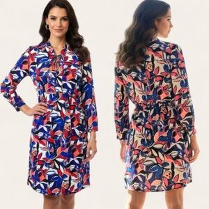 J Crew Butterfly Floral Long Sleeve Dress